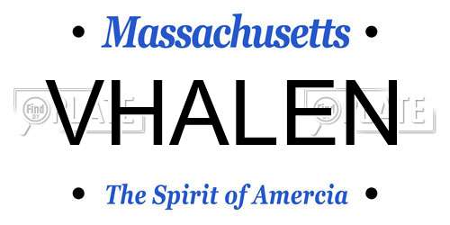VHALEN Massachusetts License Plate