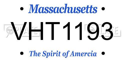 VHT1193 Massachusetts License Plate