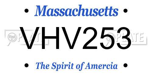VHV253 Massachusetts License Plate