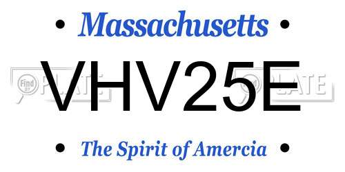 VHV25E Massachusetts License Plate