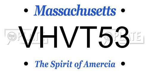 VHVT53 Massachusetts License Plate
