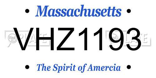 VHZ1193 Massachusetts License Plate