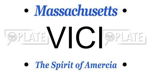 VICI Massachusetts License Plate