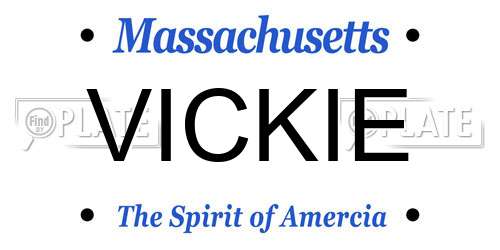 VICKIE Massachusetts License Plate