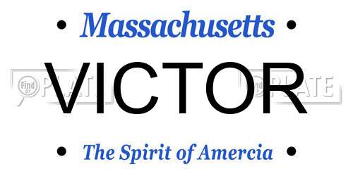 VICTOR Massachusetts License Plate