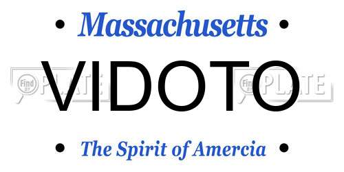 VIDOTO Massachusetts License Plate