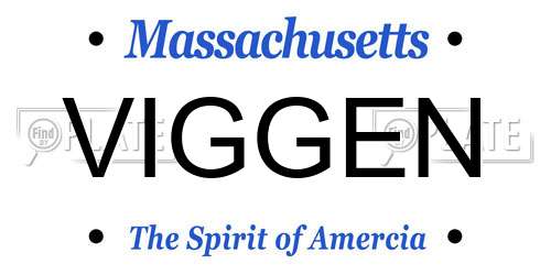VIGGEN Massachusetts License Plate