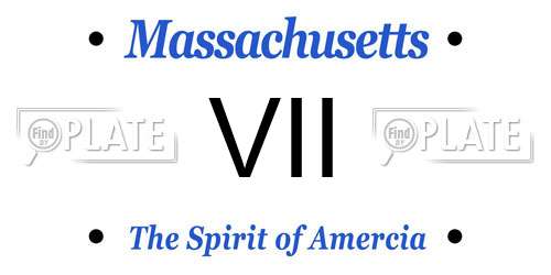 VII Massachusetts License Plate