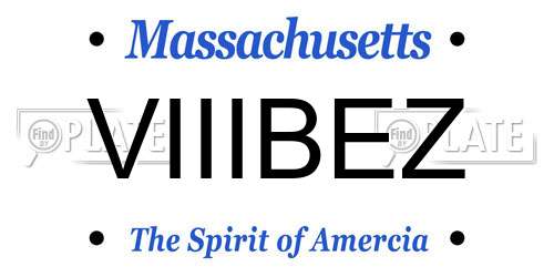VIIIBEZ Massachusetts License Plate