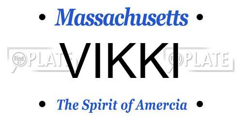 VIKKI Massachusetts License Plate