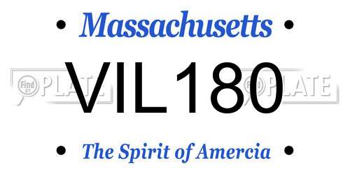 VIL180 Massachusetts License Plate