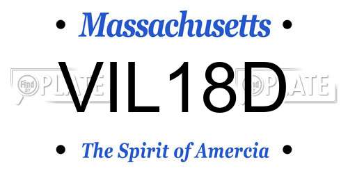 VIL18D Massachusetts License Plate