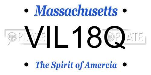 VIL18Q Massachusetts License Plate