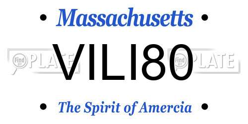 VILI80 Massachusetts License Plate