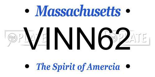 VINN62 Massachusetts License Plate