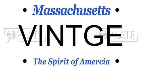 VINTGE Massachusetts License Plate
