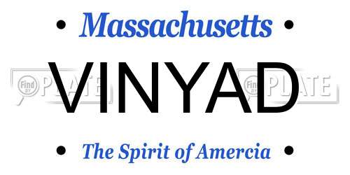 VINYAD Massachusetts License Plate