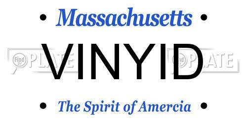 VINYID Massachusetts License Plate