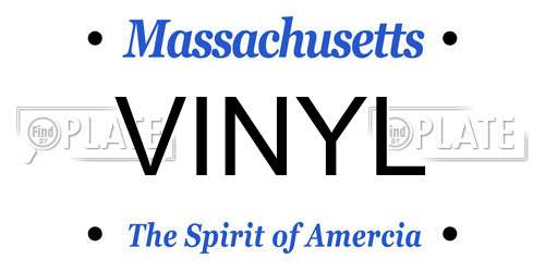 VINYL Massachusetts License Plate
