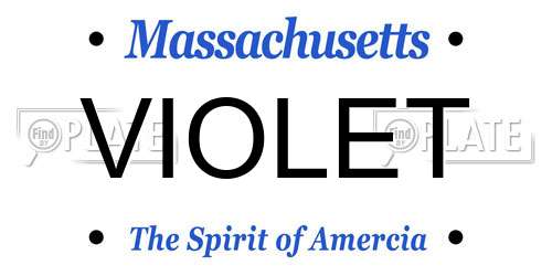 VIOLET Massachusetts License Plate