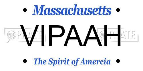VIPAAH Massachusetts License Plate