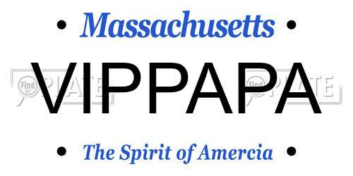 VIPPAPA Massachusetts License Plate