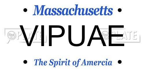 VIPUAE Massachusetts License Plate