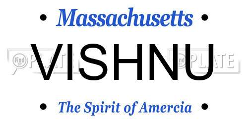 VISHNU Massachusetts License Plate