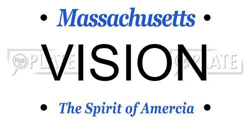 VISION Massachusetts License Plate