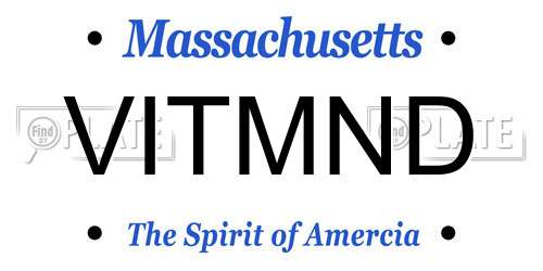 VITMND Massachusetts License Plate