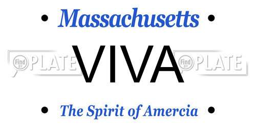 VIVA Massachusetts License Plate