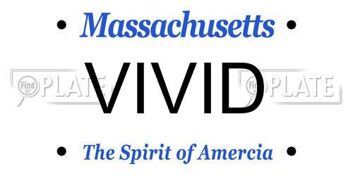 VIVID Massachusetts License Plate