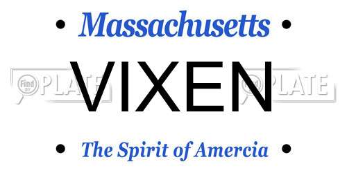 VIXEN Massachusetts License Plate