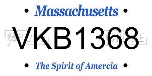 VKB1368 Massachusetts License Plate