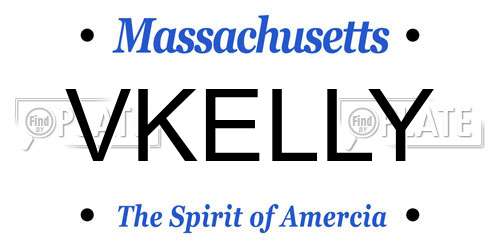 VKELLY Massachusetts License Plate