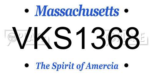 VKS1368 Massachusetts License Plate