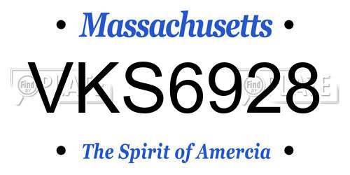 VKS6928 Massachusetts License Plate