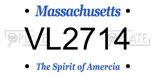 VL2714 Massachusetts License Plate