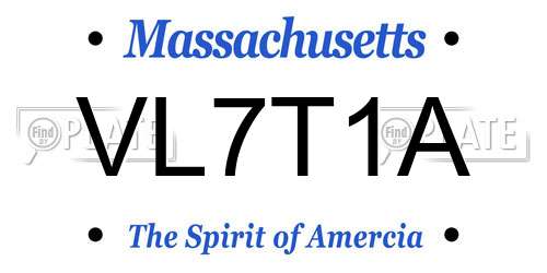 VL7T1A Massachusetts License Plate