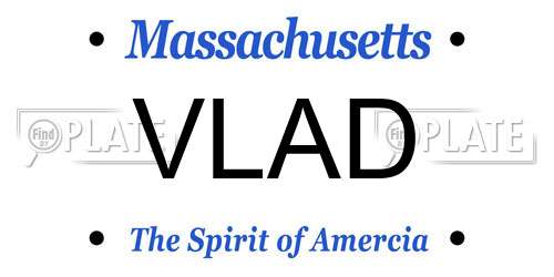 VLAD Massachusetts License Plate
