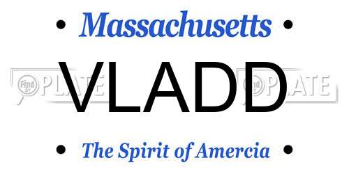 VLADD Massachusetts License Plate