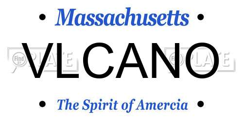 VLCANO Massachusetts License Plate