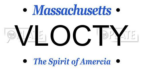 VLOCTY Massachusetts License Plate