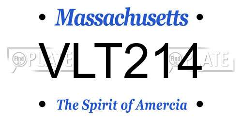 VLT214 Massachusetts License Plate