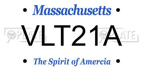 VLT21A Massachusetts License Plate