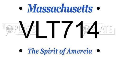 VLT714 Massachusetts License Plate