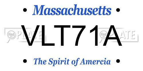 VLT71A Massachusetts License Plate