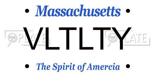 VLTLTY Massachusetts License Plate