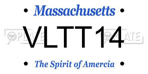 VLTT14 Massachusetts License Plate