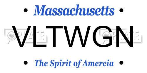 VLTWGN Massachusetts License Plate